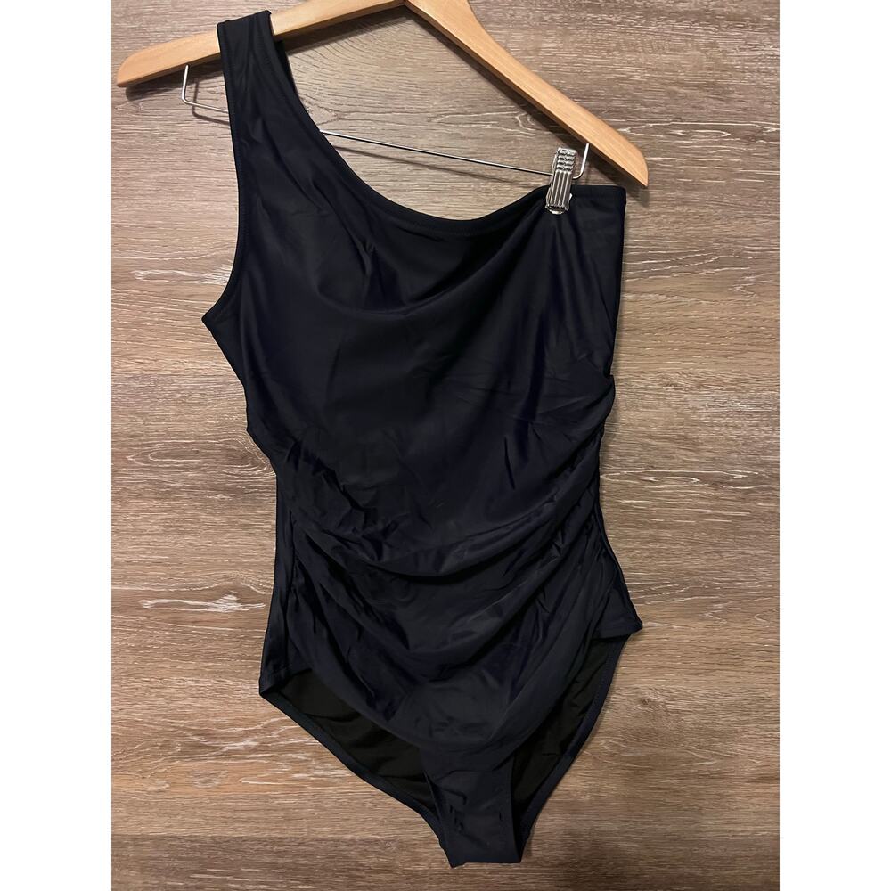 J Crew Swimming Suit Size 14 plus Navy Blue one side Strap New Pool One piece